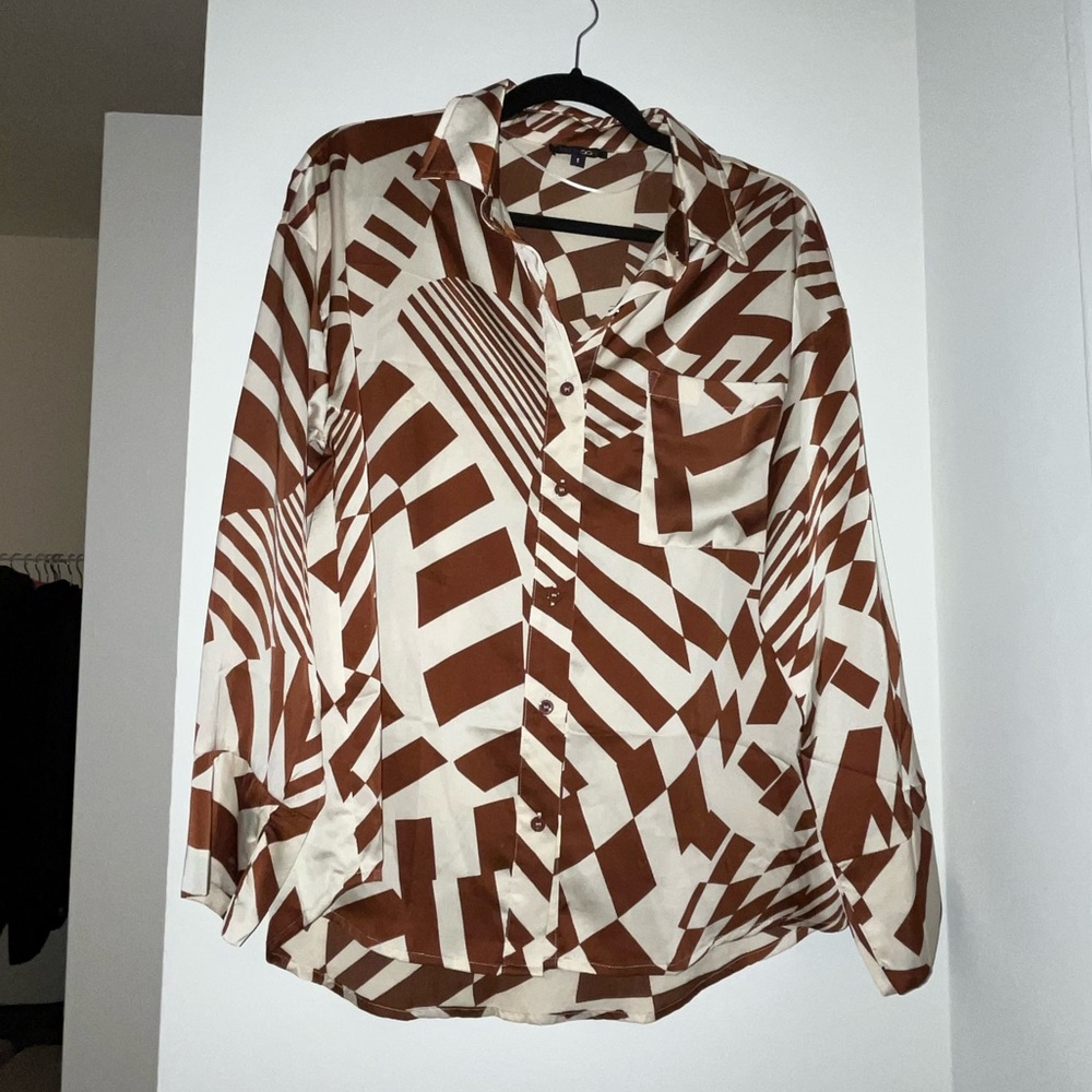 Silky Button Down Blouse